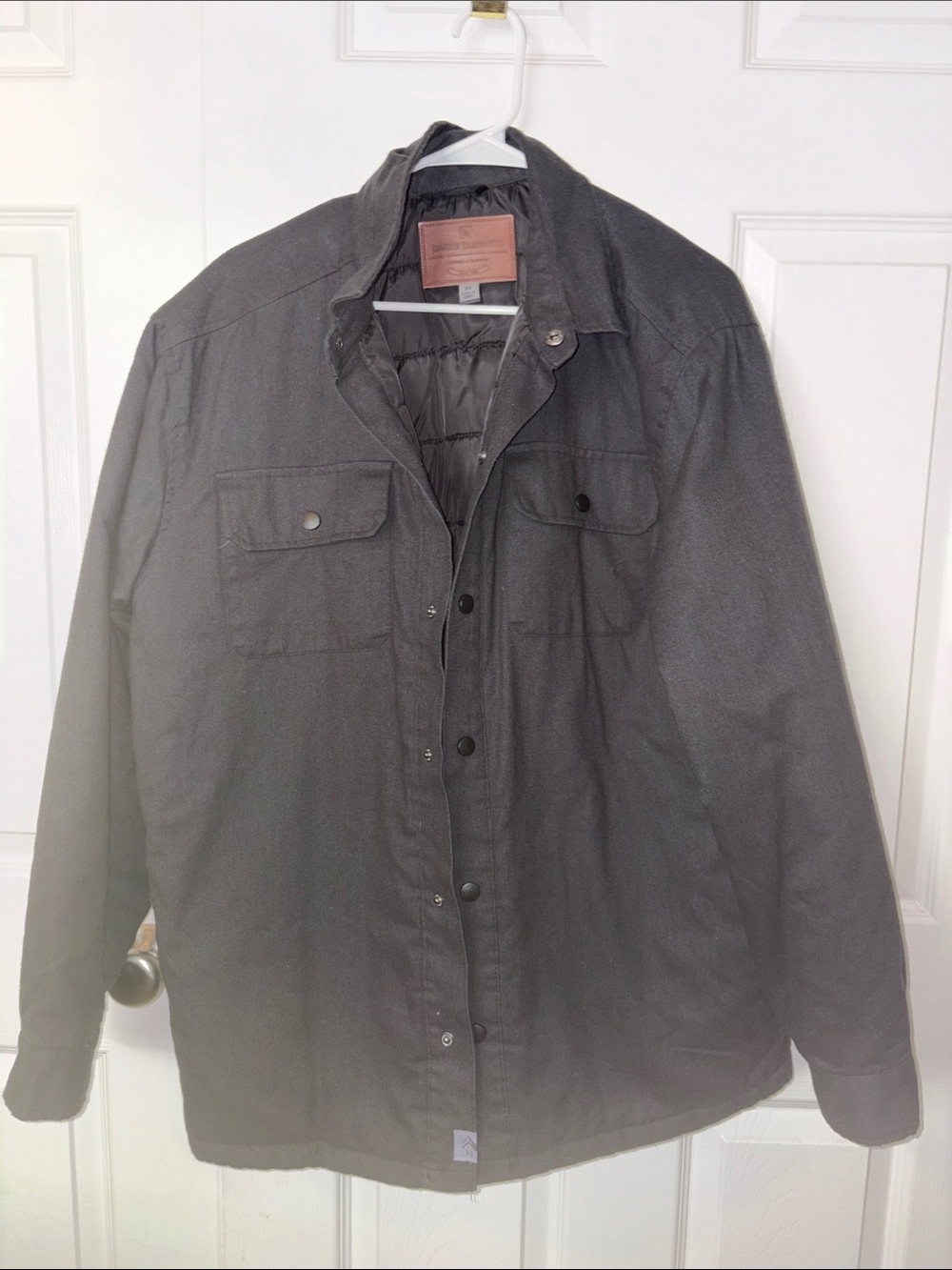 Men's Quilted Field Jacket in Charcoal - Unbranded